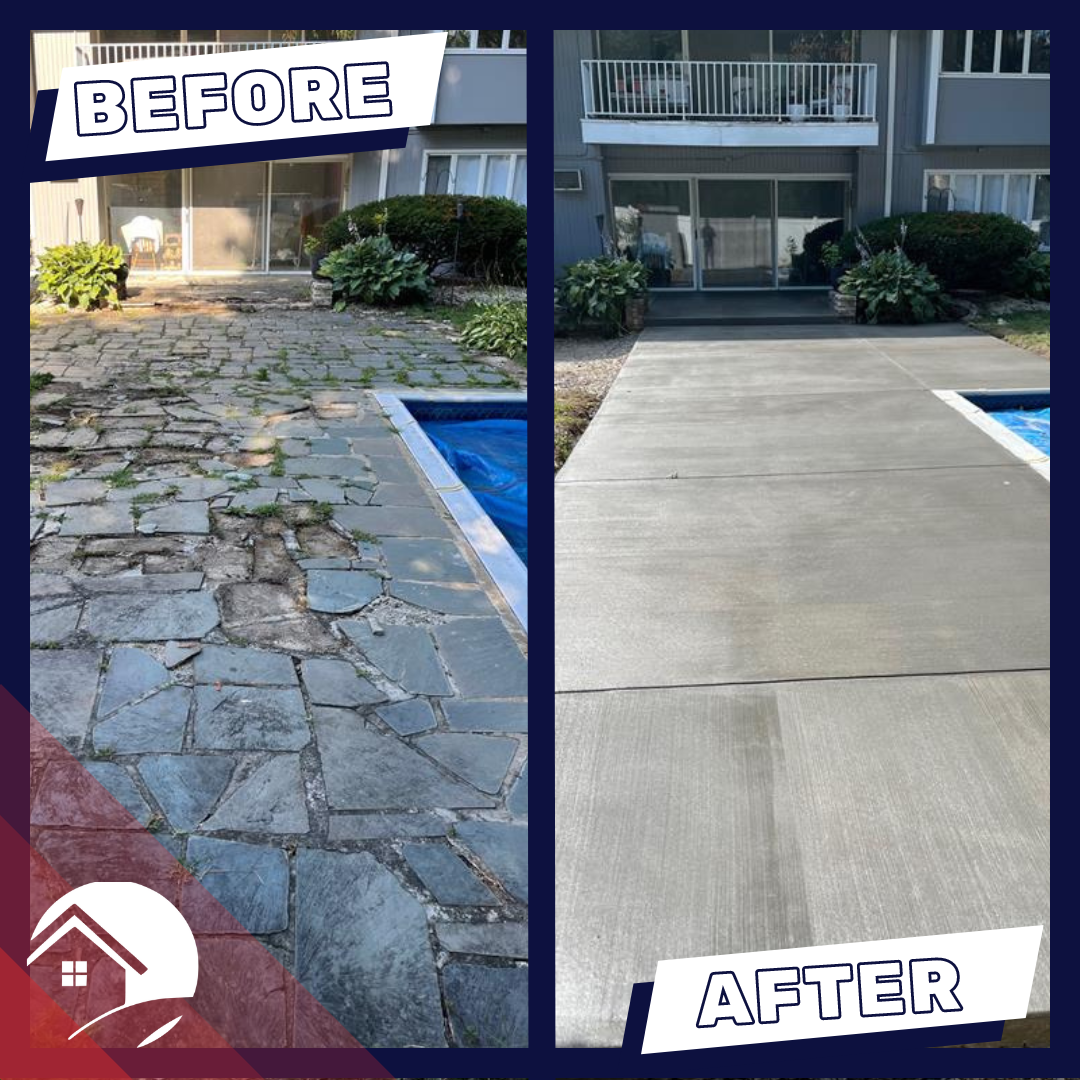Before and After Concrete Pool Deck