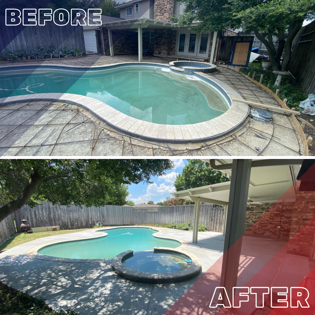 Before and After Concrete Pool Deck
